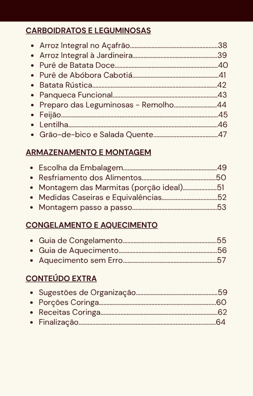 Segunda página do sumário do Guia